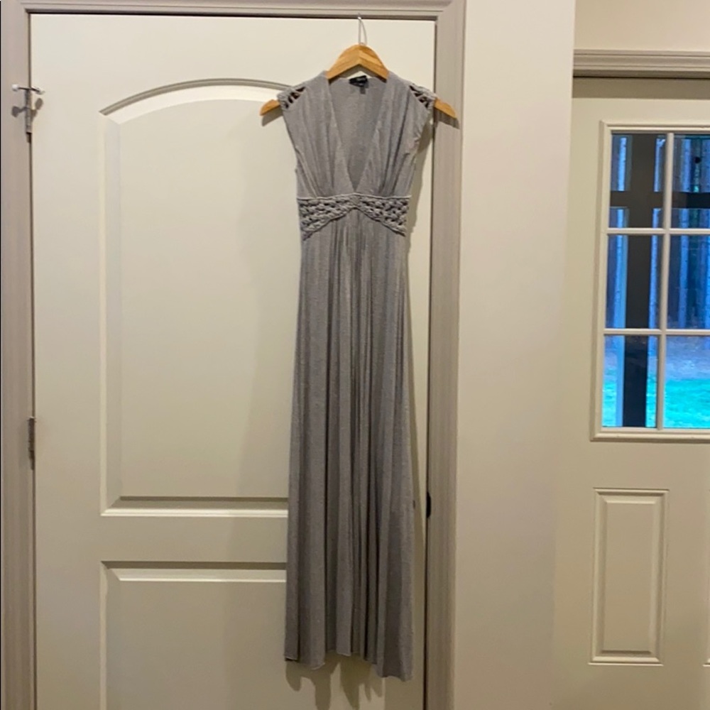 Grey jersey sky long dress Lycra